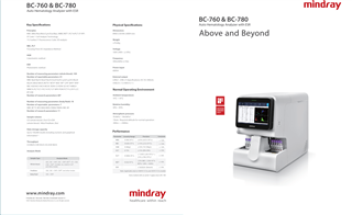 BC-700 ESR'li Otomatik Hematoloji Analizörü